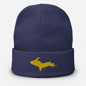 Michigan UP Embroidered Beanie Maize