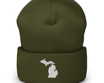 Michigan Cuffed Knit Embroidered Acrylic Beanie - Choose your Color