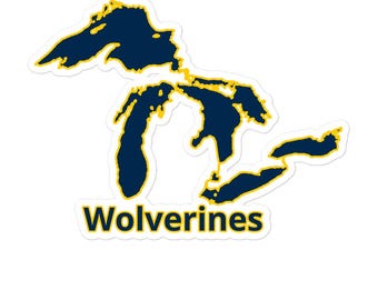 Great Lakes in Michigan Wolverines Colors Vinyl Sticker