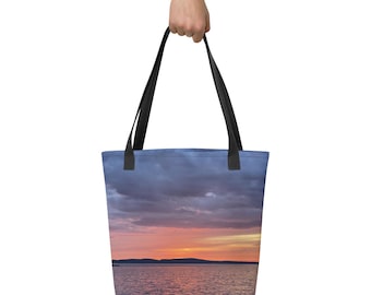 Lake Charlevoix Sunset Large Tote bag