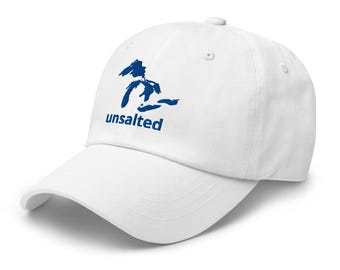 Great Lakes Unsalted Embroidered Dad Hat | Choose Your Embroidery Color | Great Lakes Gift