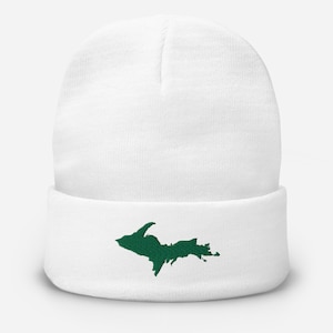 Michigan UP Embroidered Beanie Green