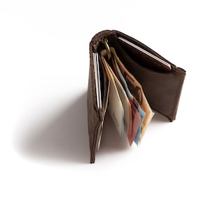 Billetera de bolsillo frontal con forma de elfo / Clip para billetes / Billetera fina / Cuero / Hecha a mano
