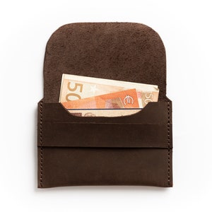 Portafoglio in pelle / Porta carte di credito / Portafoglio piccolo / Portafoglio tascabile anteriore / Portafoglio fatto a mano