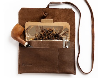 Pipe Pouch / Leather / Handmade / Tobacco Case/holder