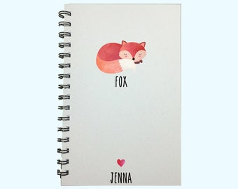 Fox, Fox Gift, Fox Notebook, Cute Fox, Cute Animal Gift, Journal, Notebook, Personalized Gift, Gift for Girls, Teen Gift, Fox Journal