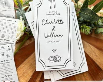 Wedding Guest Activity Cards, Cocktail Hour and Reception Games, Activities for Adults, Custom Wedding Table Favor
