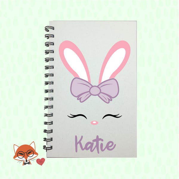 Easter Bunny, Bunny Face, Journal, Easter Basket Stuffer, Easter Kids Gift, Bunny, Easter, Personalized, Notebook, Gift, Girls Easter Gift,