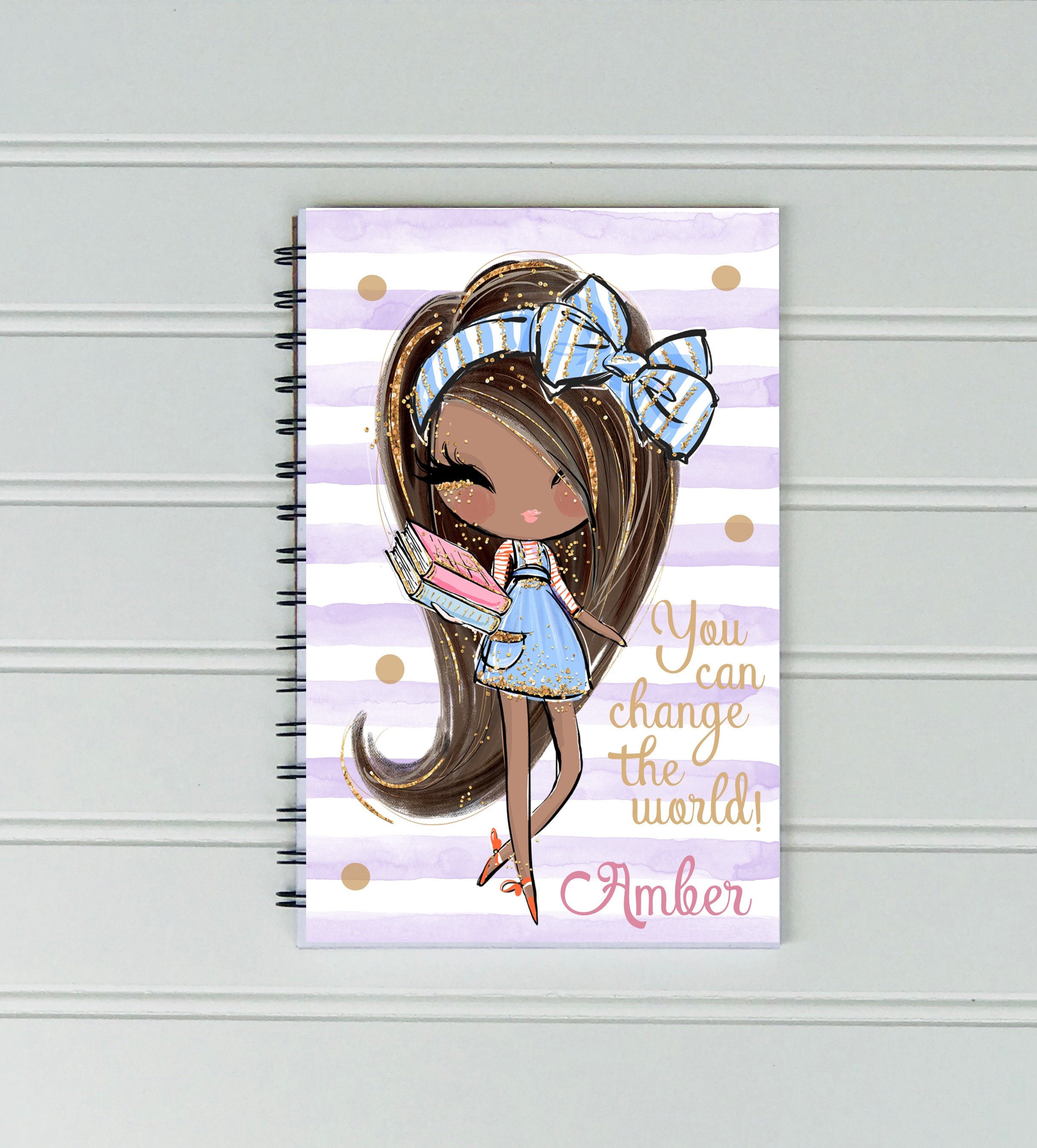 Personalized Girl's Journal Ring Bound My First Bullet Journal Floral