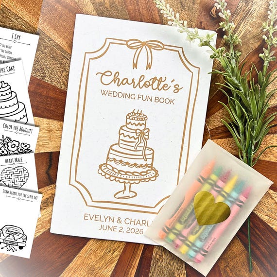Personalized Kids Wedding Activity Book • Coloring & Game Book for Reception • Wedding Favor for Children handmade