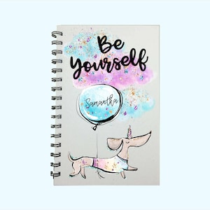 Dachshund, Dog, Journal, Notebook, Cute Journal, Dog Gift, Personalized, Sketchbook, Dachshund Journal, Dog, Dachshund Gift, Unicorn, Gift