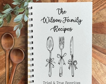 Personalized Family Recipe Book with Recipe Pages | Custom Family Favorite Recipes Journal Cookbook