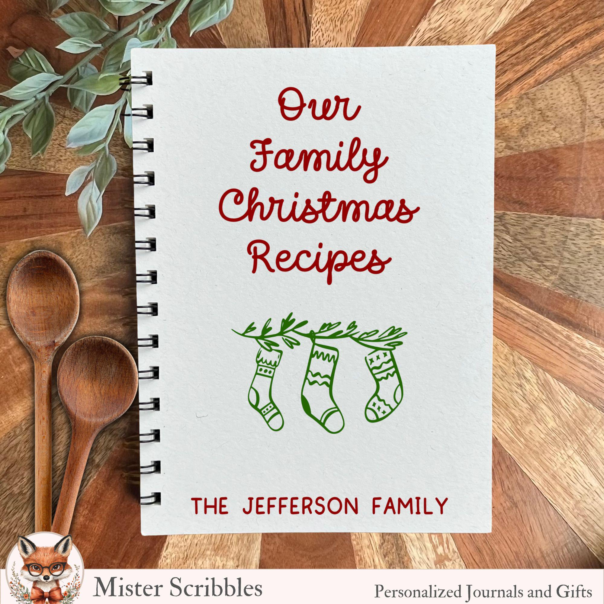Personalized Our Favorite Christmas Recipe Book with fill in Recipe Pages: Spiral-Bound Holiday Keepsake product image
