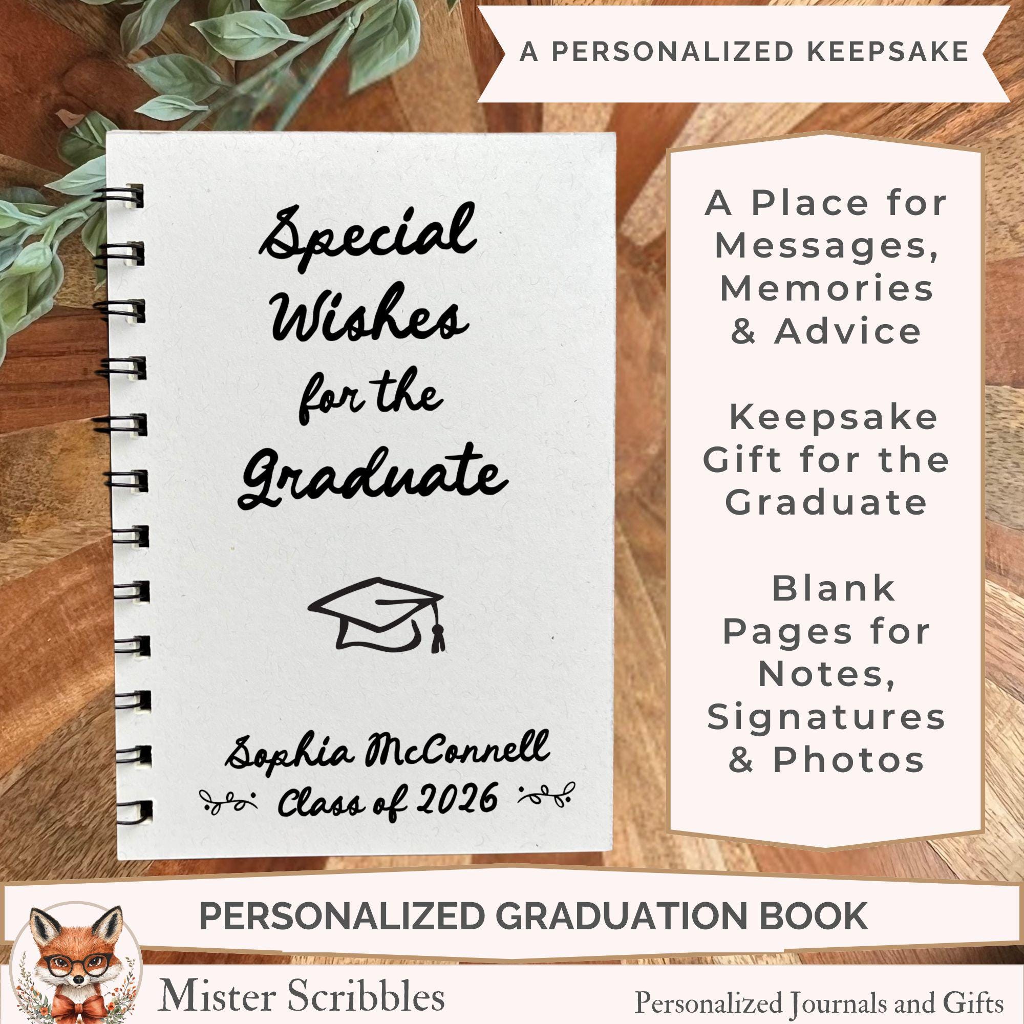 Graduation Message Book Graduation Words of Wisdom Book • Personalized Keepsake Journal for ...