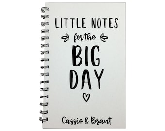 Little Notes for the Big Day, Handmade Book, Wedding Notebook  Journal, Wedding Planning, Personalized Engagement Gift, Couple Gift, Bride