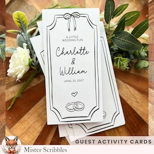 Wedding Guest Activity Cards, Cocktail Hour and Reception Games, Activities for Adults, Custom Wedding Table Favor Bild 16