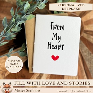 From My Heart Journal, Personalized Keepsake Gift, Letters to Loved Ones, Sentimental Writing Book, Memory Notebook for Special Messages