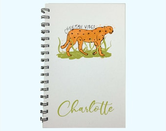 Cheetah Journal, Cheetah Vibes, Zoo Animal, Gift, Cheetah Gift, Cheetah Notebook, Personalized, Cheetah, Journal, Notebook, Animal journal