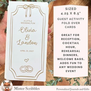 Wedding Guest Activity Cards, Cocktail Hour and Reception Games, Activities for Adults, Custom Wedding Table Favor Bild 11
