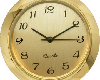 Mini Quartz Clock Fit-UP Movement  Brass Bezel with Brass Arabic Dial   1 7/16" diameter