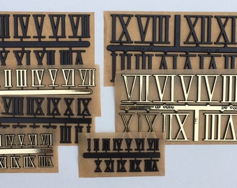 Hot-Stamped Self-Adhesive Plastic Number sets (4 sizes and choice of gold or black roman numerals)