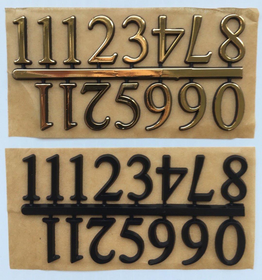 Hotstamped Selfadhesive Plastic Number Sets 4 Sizes and Choice of