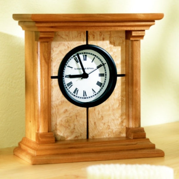 Architectural Mantel Clock Plan and Movement Optional