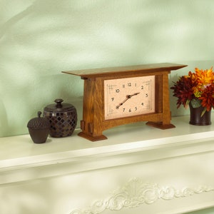 Arts and Crafts Mantel Clock PARTS with Parchment Dial---Includes:  Dial, Movement and Hands