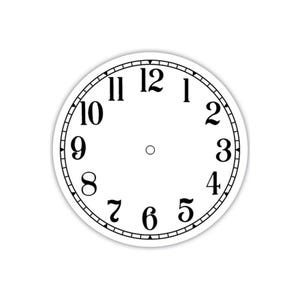 4 1/8th" White Arabic Clock Dial #200ROUND-4WA