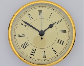 Quartz Clock Fit-Up  2 3/4" (72mm)  Ivory Roman