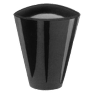 May include: A black plastic knob with a rounded top and a slightly flared base.