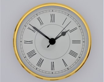 3.5" (90mm)  Fit-UP Movement  Gold Bezel with White Roman-- New Design