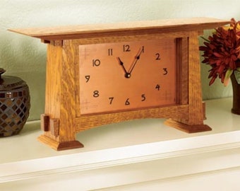 Plan for Arts and Crafts Mantel Clock by WOOD Magazine