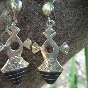 Morocco Tuareg Tribal Earrings,ebony wood , Agdez jewelery , Ethnic Jewelry, Boho Jewelry, Tribal Jewelry, Spiritual Jewelry