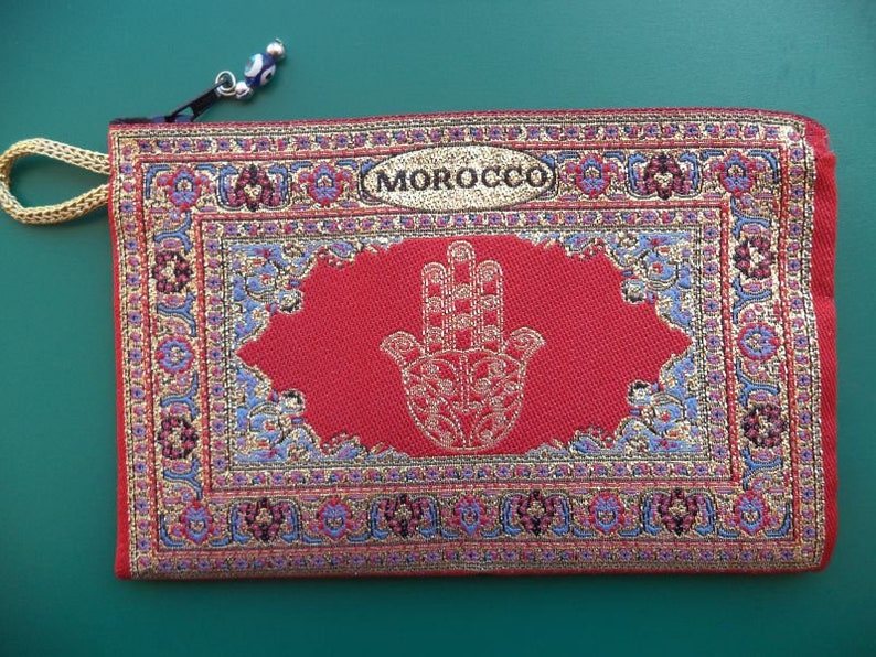 Moroccan wallet Khamssa hand purse for money /& make up Carpet style Rug