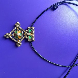 Antieke berber zilver Marokkaanse boghdad ketting, berber hanger zuidelijke kruis etnische tribal
