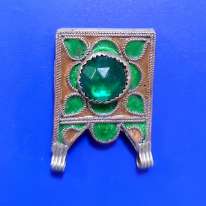 Morocco Marokko old silver,enamel glass berber hirz pendant