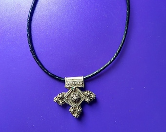 Antyczny naszyjnik Tuareg Sterling Silver Marokański Boghdad, berberyjski wisiorek Krzyż Południa dla mamy