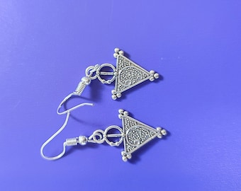 Maroccan Morocco Silver plated fibule earrings , exquisite jewelry gift for her christmas