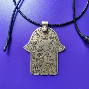Morocco maroc sterling silver pendant, Necklace Amulet Talisman Pendant,Khamssa antique tribal jewelry