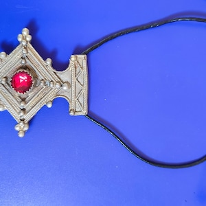 Antieke berber zilver Marokkaanse boghdad hanger KETTING, berber hanger zuid kruis etnische tribale