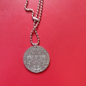 Morocco coin y#36.2 pendant authentic old cherifien coin 1924 Morocco minted coin 1 franc