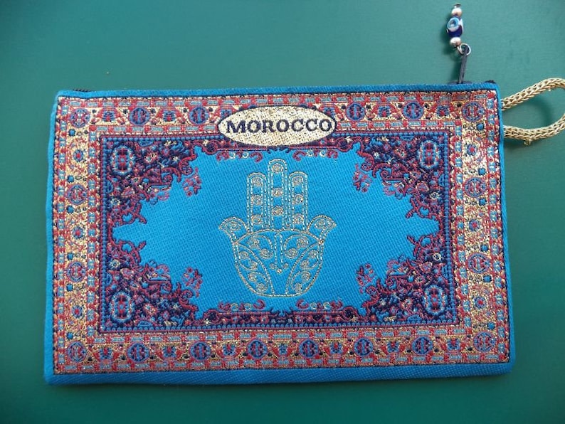 Moroccan wallet Khamssa hand purse for money /& make up Carpet style Rug