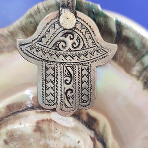 Morocco Maroc Marokko silver khamssa , Necklace Amulet Talisman Pendant,Khamssa antique tribal jewelry Christmas