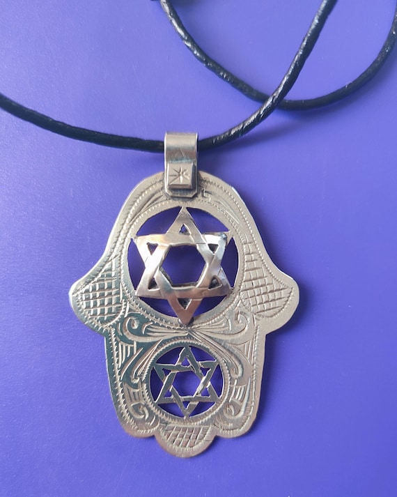 Morocco Marokko khamssa pendant necklace judaica david star