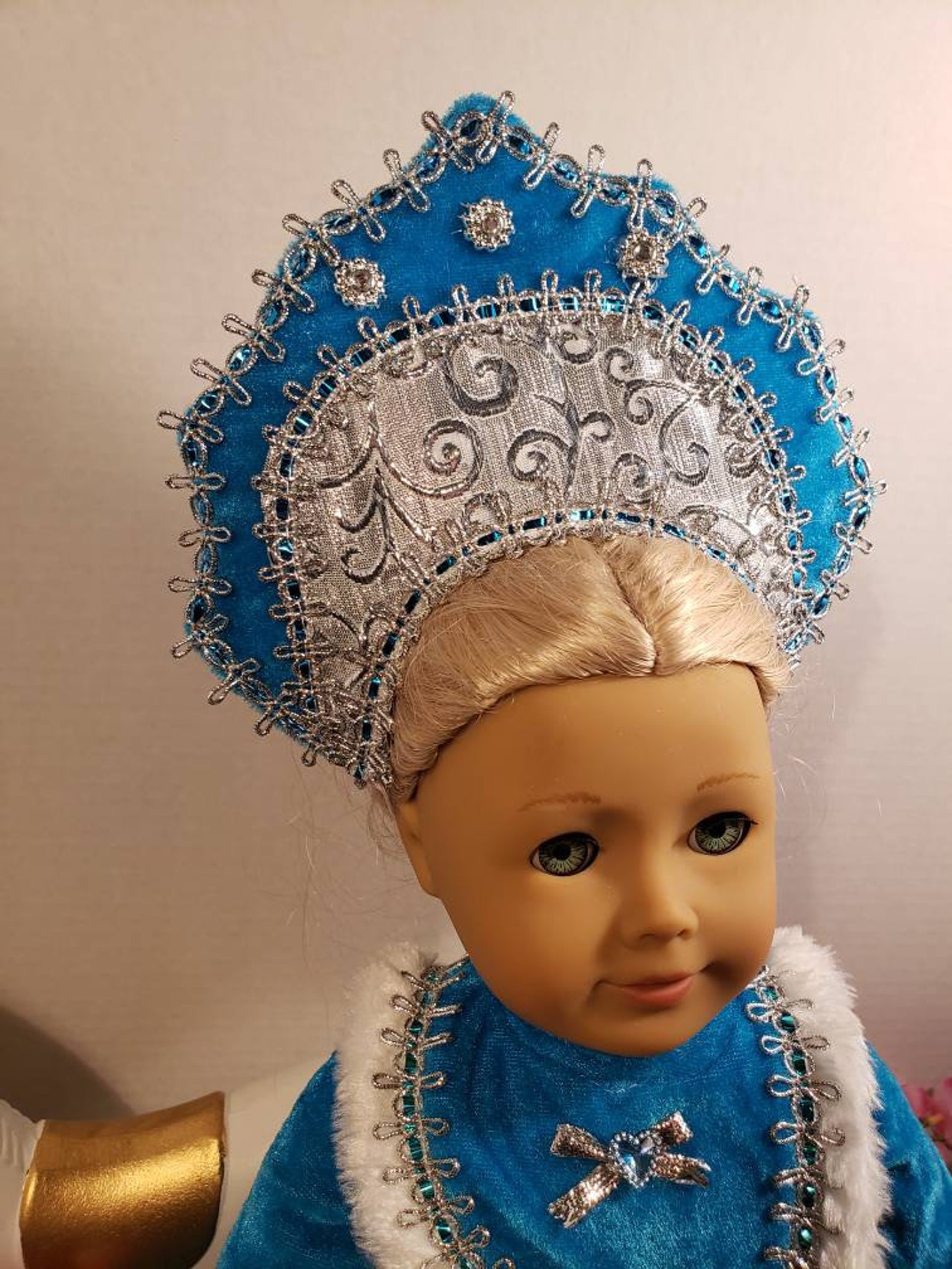 Traditional Blue Russian Gown for 18 Inch American Girl Dolls Etsy