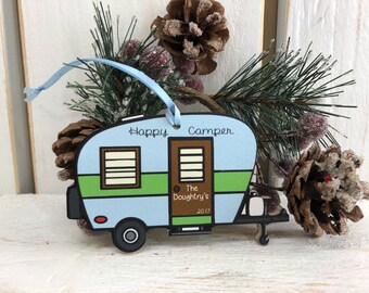 happy camper christmas ornament vintage camper happy glamper personalized camper ornament camping outdoors rv class a class c - Camper Christmas Decorations happy camper christmas ornament vintage camper happy glamper personalized camper ornament camping outdoors rv class a class c - Camper Christmas Decorations