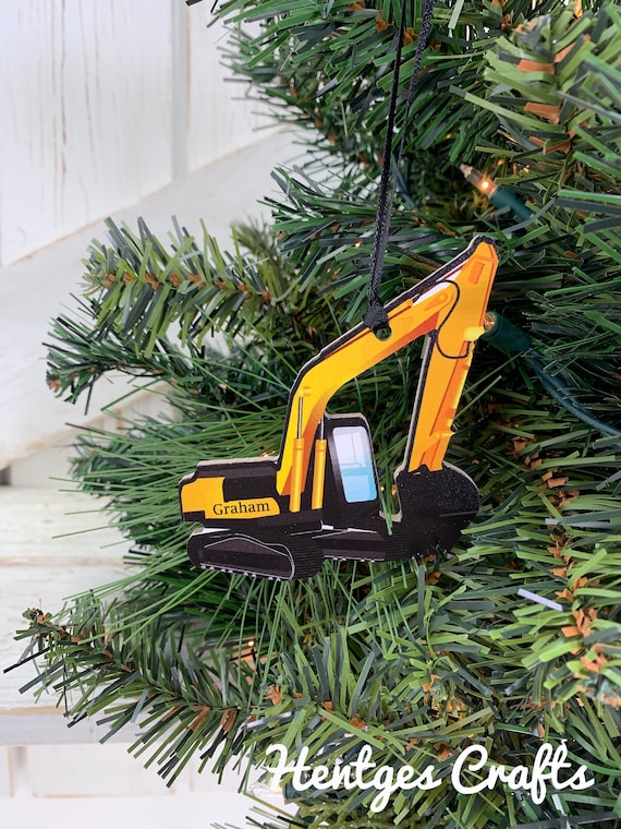 Excavator Kids Christmas Holiday Ornaments Boy Ornament Etsy
