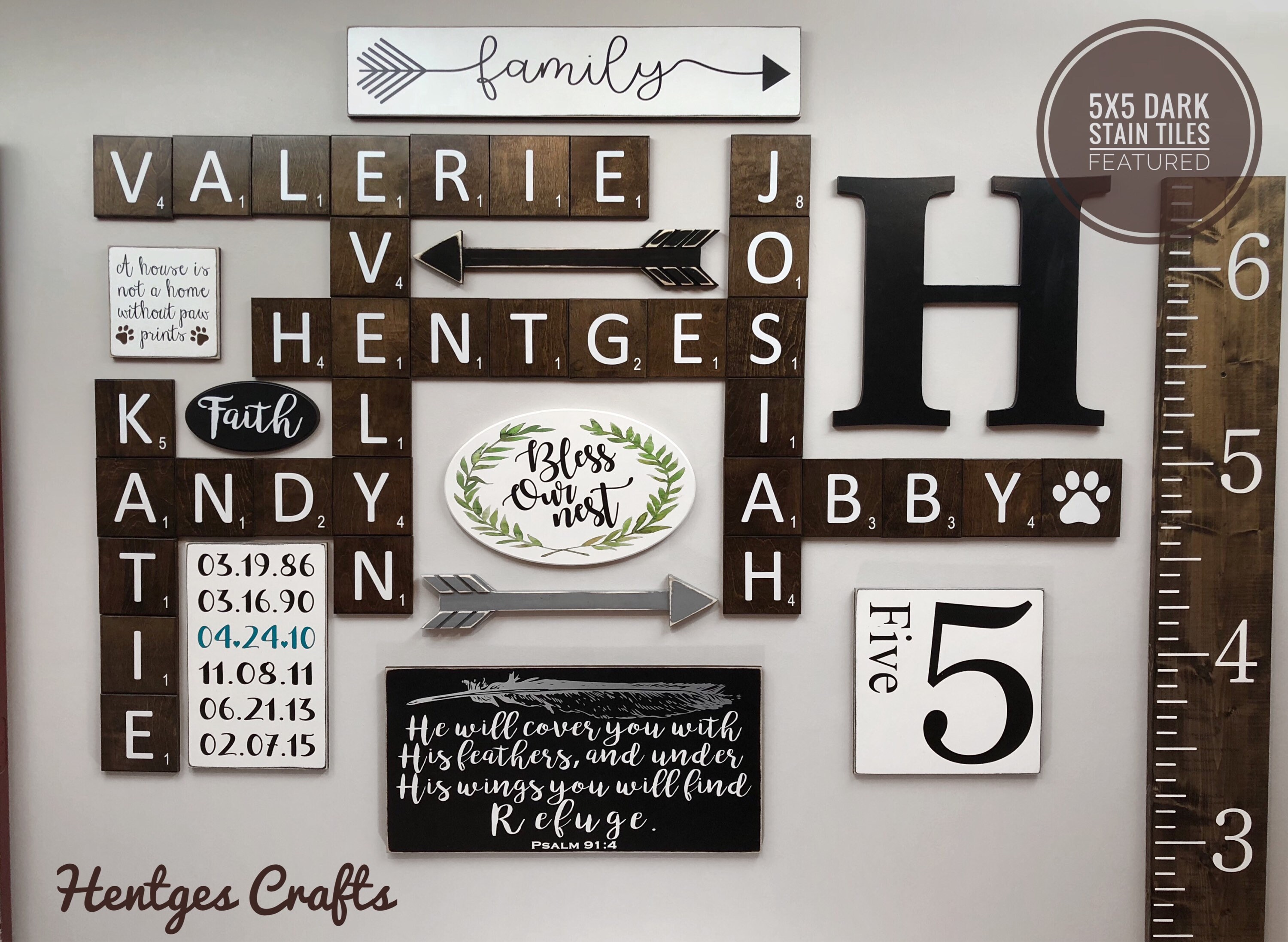 5 Inch Large Scrabble Tile Wall Art Big Tiles 50
