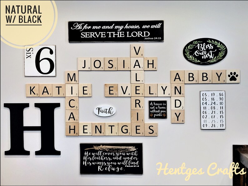 Scrabble Tile Wall Art 4 Inch Etsy